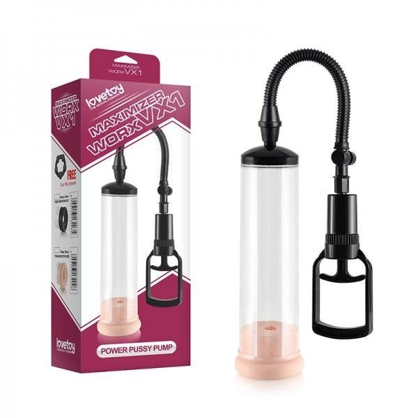 Вакуумная помпа с телесным вкладышем Power Pussy Pump - 20,3 см