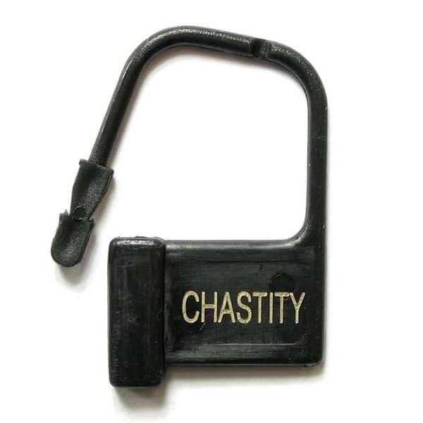 Замки пластиковые для поясов верности, черные с номерами CHASTITY, 10 штук