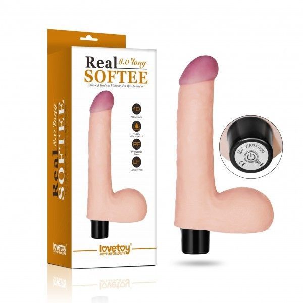 Реалистичный вибратор с мошонкой Real Softee 20,3