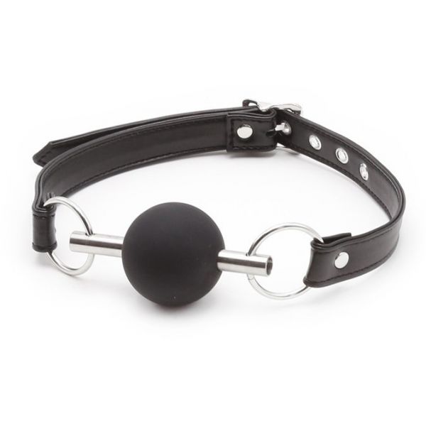 Metal Rod Silicone Ball Gags Black