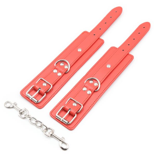 Red red multi-studded tied handcuffs