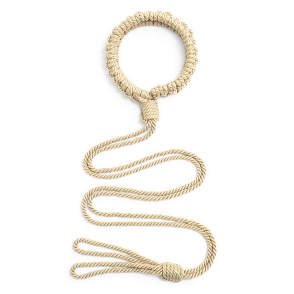 new braided rope collar with long hauling rope Yellow