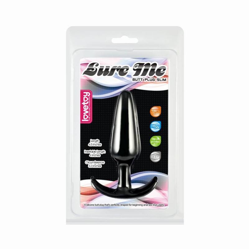 Анальная пробка черная с рукояткой Lure Me Classic Anal Plug Small